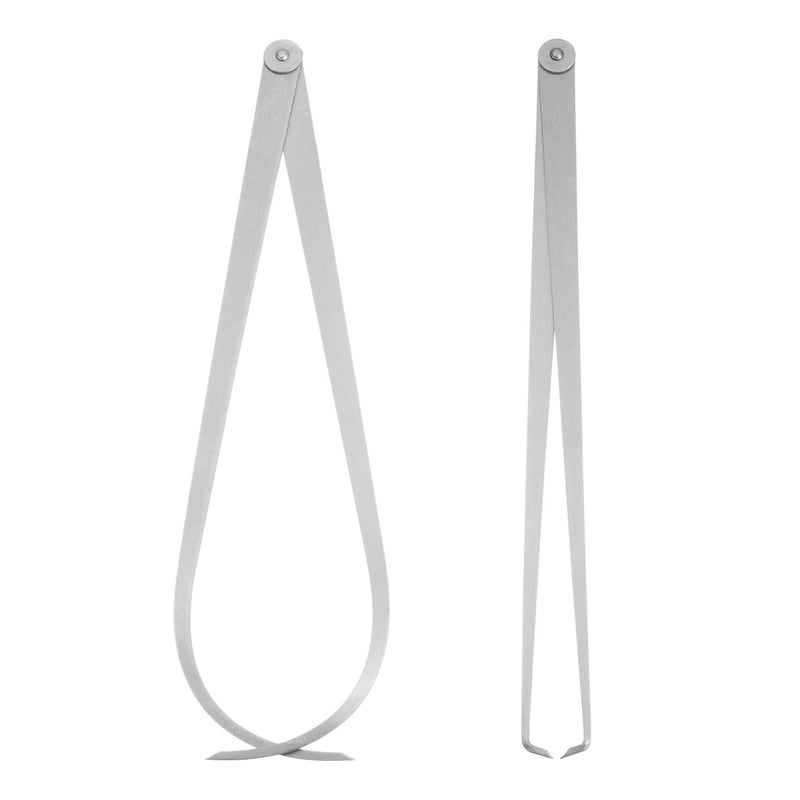 Kozelo Firm Joint Inside Outside Caliper Set - [16 Inch] Stainless Metal Firm Friction Joint Measurement Tool for Size Measuring Use, Silver Tone - Image 1